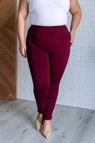 Magic Skinny 28" Pants in Wine-[option4]-[option5]-[option6]-[option7]-[option8]-Womens-Clothing-Shop