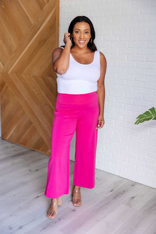 Magic Wide Leg Crop Pants in Hot Pink-[option4]-[option5]-[option6]-[option7]-[option8]-Womens-Clothing-Shop