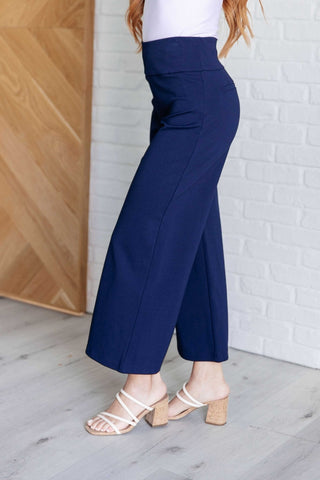 Magic Wide Leg Crop Pants in Navy-[option4]-[option5]-[option6]-[option7]-[option8]-Womens-Clothing-Shop