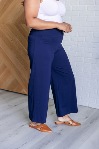 Magic Wide Leg Crop Pants in Navy-[option4]-[option5]-[option6]-[option7]-[option8]-Womens-Clothing-Shop