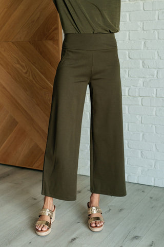 Magic Wide Leg Crop Pants in Olive-[option4]-[option5]-[option6]-[option7]-[option8]-Womens-Clothing-Shop