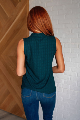 Matter of Fact Pleat Front Sleeveless Blouse in Sea Green-[option4]-[option5]-[option6]-[option7]-[option8]-Womens-Clothing-Shop