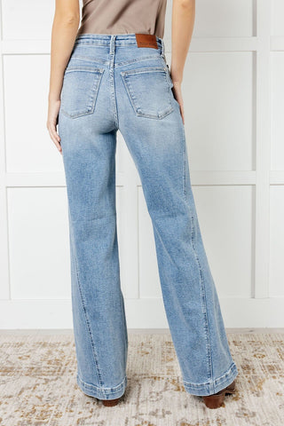 Melia High Rise Side Seam Detail Wide Leg Jeans-[option4]-[option5]-[option6]-[option7]-[option8]-Womens-Clothing-Shop