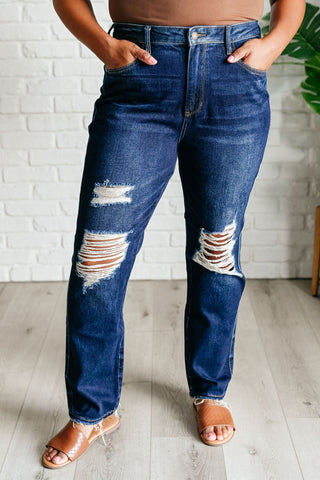 Montana High Rise Rigid Magic Distressed Straight Jeans-[option4]-[option5]-[option6]-[option7]-[option8]-Womens-Clothing-Shop