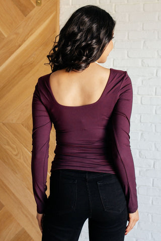 Never Imitated Long Sleeve Top in Cassis-[option4]-[option5]-[option6]-[option7]-[option8]-Womens-Clothing-Shop