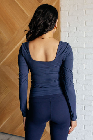 Never Imitated Long Sleeve Top in Navy-[option4]-[option5]-[option6]-[option7]-[option8]-Womens-Clothing-Shop