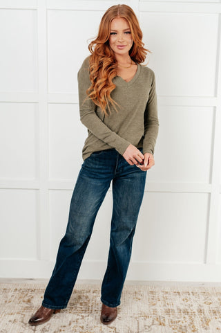 On a Roll Ribbed Knit V Neck Long Sleeve Top-[option4]-[option5]-[option6]-[option7]-[option8]-Womens-Clothing-Shop