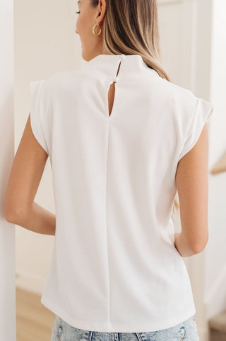 Overqualified Mock Neck Cap Sleeve Top-[option4]-[option5]-[option6]-[option7]-[option8]-Womens-Clothing-Shop