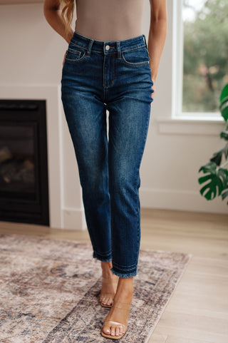 Phillipa High Rise Release Hem Slim Jeans-[option4]-[option5]-[option6]-[option7]-[option8]-Womens-Clothing-Shop