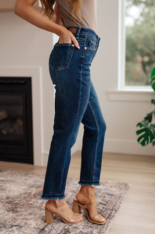 Phillipa High Rise Release Hem Slim Jeans-[option4]-[option5]-[option6]-[option7]-[option8]-Womens-Clothing-Shop