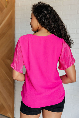 Pink and Perfect Ruffle Sleeve Top-[option4]-[option5]-[option6]-[option7]-[option8]-Womens-Clothing-Shop