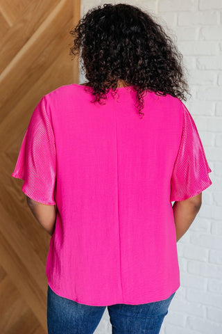 Pink and Perfect Ruffle Sleeve Top-[option4]-[option5]-[option6]-[option7]-[option8]-Womens-Clothing-Shop