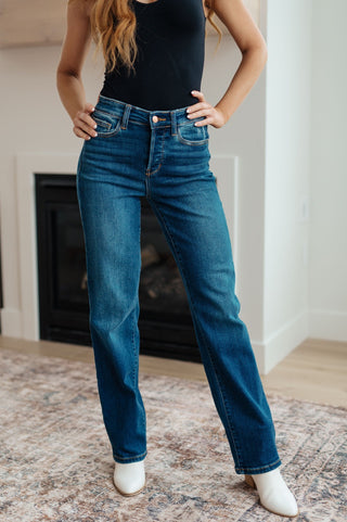 Pippa High Rise Button Fly Straight Jeans-[option4]-[option5]-[option6]-[option7]-[option8]-Womens-Clothing-Shop