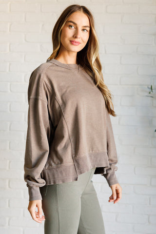 Quick Fix Mineral Wash Crew Neck Pullover in Mocha-[option4]-[option5]-[option6]-[option7]-[option8]-Womens-Clothing-Shop