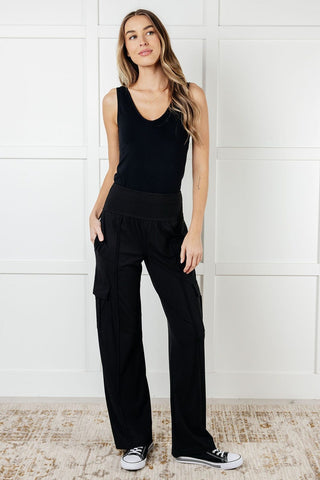 Race to Relax Cargo Pants in Black-[option4]-[option5]-[option6]-[option7]-[option8]-Womens-Clothing-Shop