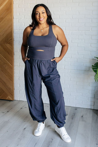 Raising Heart Rate Cutout Jumpsuit in Charcoal-[option4]-[option5]-[option6]-[option7]-[option8]-Womens-Clothing-Shop