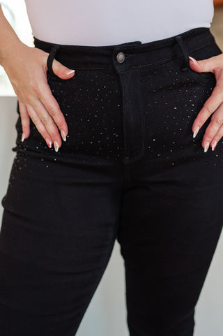 Reese Rhinestone Slim Fit Jeans in Black-[option4]-[option5]-[option6]-[option7]-[option8]-Womens-Clothing-Shop