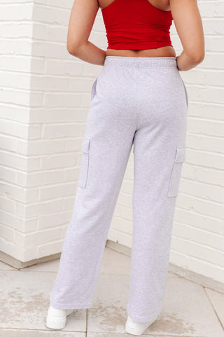 Run, Don't Walk Cargo Sweatpants in Grey-[option4]-[option5]-[option6]-[option7]-[option8]-Womens-Clothing-Shop