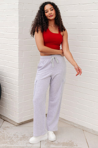 Run, Don't Walk Cargo Sweatpants in Grey-[option4]-[option5]-[option6]-[option7]-[option8]-Womens-Clothing-Shop