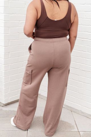 Run, Don't Walk Cargo Sweatpants in Smokey Brown-[option4]-[option5]-[option6]-[option7]-[option8]-Womens-Clothing-Shop