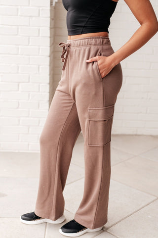 Run, Don't Walk Cargo Sweatpants in Smokey Brown-[option4]-[option5]-[option6]-[option7]-[option8]-Womens-Clothing-Shop