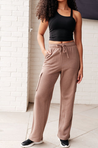 Run, Don't Walk Cargo Sweatpants in Smokey Brown-[option4]-[option5]-[option6]-[option7]-[option8]-Womens-Clothing-Shop