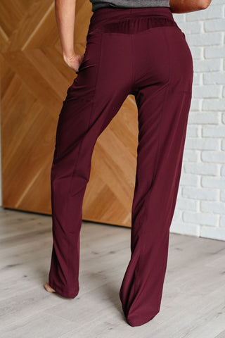 Runner's High Drawstring Joggers in Red Merlot-[option4]-[option5]-[option6]-[option7]-[option8]-Womens-Clothing-Shop