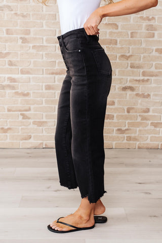 Ryan High Rise Button Fly Wide Leg Crop Jeans-[option4]-[option5]-[option6]-[option7]-[option8]-Womens-Clothing-Shop