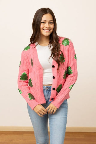 Sequin Trees Cardigan-[option4]-[option5]-[option6]-[option7]-[option8]-Womens-Clothing-Shop