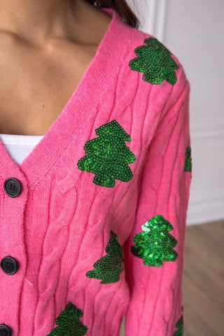 Sequin Trees Cardigan-[option4]-[option5]-[option6]-[option7]-[option8]-Womens-Clothing-Shop