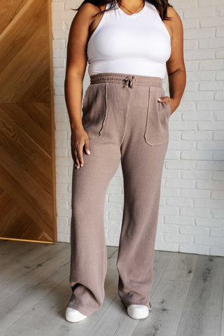 Set Process Mineral Wash Waffle Knit Pants in Brown-[option4]-[option5]-[option6]-[option7]-[option8]-Womens-Clothing-Shop