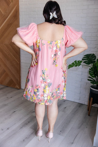 She's Blooming Balloon Sleeve Dress-[option4]-[option5]-[option6]-[option7]-[option8]-Womens-Clothing-Shop