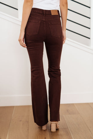 Sienna High Rise Control Top Flare Jeans in Espresso-[option4]-[option5]-[option6]-[option7]-[option8]-Womens-Clothing-Shop