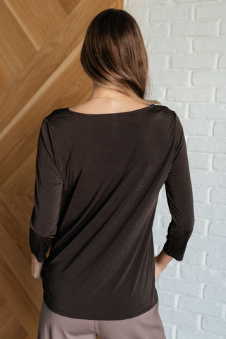 Signature Classic Round Neck Top in Chocolate-[option4]-[option5]-[option6]-[option7]-[option8]-Womens-Clothing-Shop