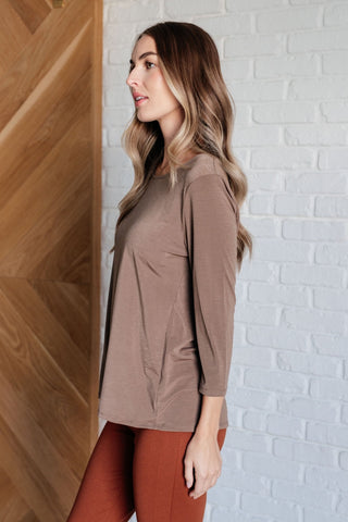 Signature Classic Round Neck Top in Mocha-[option4]-[option5]-[option6]-[option7]-[option8]-Womens-Clothing-Shop