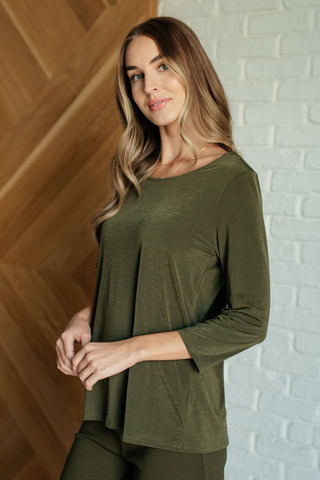 Signature Classic Round Neck Top in Olive-[option4]-[option5]-[option6]-[option7]-[option8]-Womens-Clothing-Shop