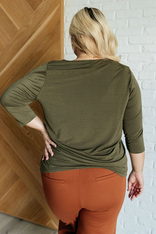 Signature Classic Round Neck Top in Olive-[option4]-[option5]-[option6]-[option7]-[option8]-Womens-Clothing-Shop