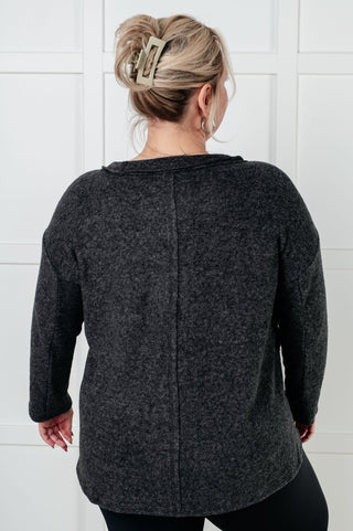 Simple Silhouette Brushed Hacci Sweater in Black-[option4]-[option5]-[option6]-[option7]-[option8]-Womens-Clothing-Shop