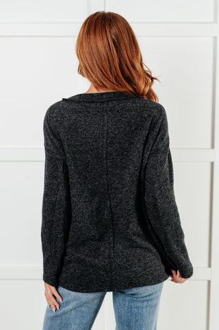 Simple Silhouette Brushed Hacci Sweater in Black-[option4]-[option5]-[option6]-[option7]-[option8]-Womens-Clothing-Shop