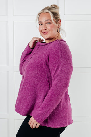 Simple Silhouette Brushed Hacci Sweater in Light Plum-[option4]-[option5]-[option6]-[option7]-[option8]-Womens-Clothing-Shop