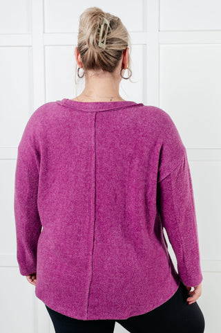 Simple Silhouette Brushed Hacci Sweater in Light Plum-[option4]-[option5]-[option6]-[option7]-[option8]-Womens-Clothing-Shop