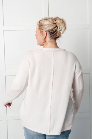 Simple Silhouette Brushed Hacci Sweater in Sand Beige-[option4]-[option5]-[option6]-[option7]-[option8]-Womens-Clothing-Shop