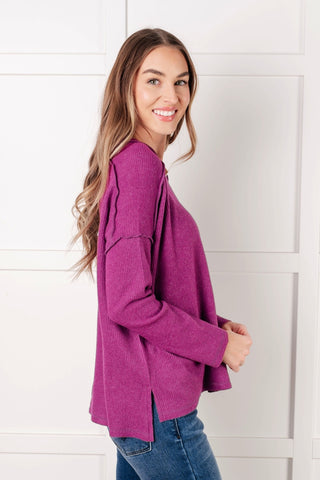 Simply Basic Ribbed Hacci Sweater in Light Plum-[option4]-[option5]-[option6]-[option7]-[option8]-Womens-Clothing-Shop