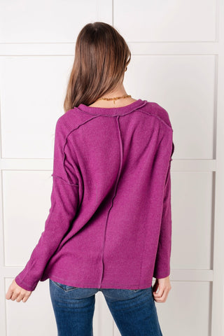 Simply Basic Ribbed Hacci Sweater in Light Plum-[option4]-[option5]-[option6]-[option7]-[option8]-Womens-Clothing-Shop