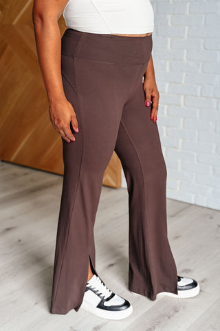 Stamina Stride Flare Leggings in Espresso-[option4]-[option5]-[option6]-[option7]-[option8]-Womens-Clothing-Shop