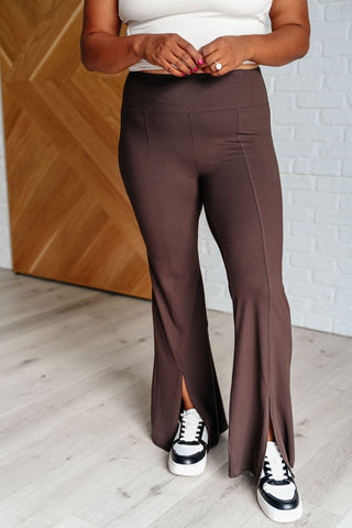 Stamina Stride Flare Leggings in Espresso-[option4]-[option5]-[option6]-[option7]-[option8]-Womens-Clothing-Shop