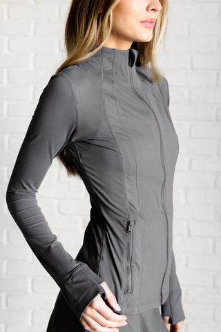 Staying Swift Activewear Jacket in Titanium-[option4]-[option5]-[option6]-[option7]-[option8]-Womens-Clothing-Shop