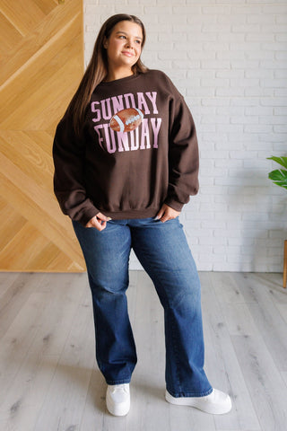 Sunday Funday Graphic Sweatshirt-[option4]-[option5]-[option6]-[option7]-[option8]-Womens-Clothing-Shop