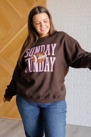 Sunday Funday Graphic Sweatshirt-[option4]-[option5]-[option6]-[option7]-[option8]-Womens-Clothing-Shop