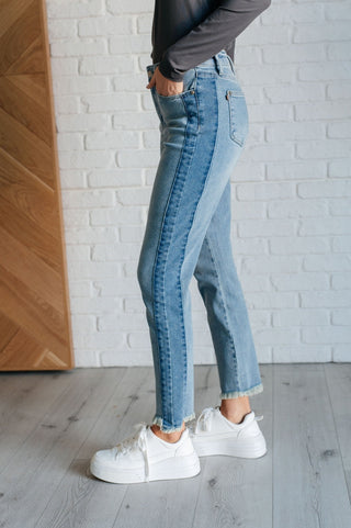 Susan High Rise Side Panel Detail Slim Jeans-[option4]-[option5]-[option6]-[option7]-[option8]-Womens-Clothing-Shop